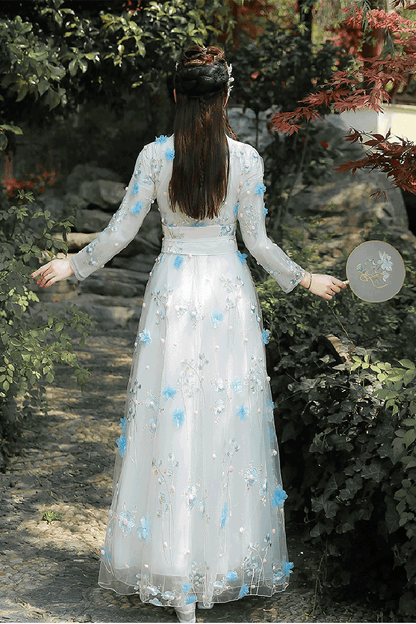 Gothic Lolita Dress - Floral, 2 Colors, Chinese-Inspired Style, Embroidered, Sweet Style - additional product view 5