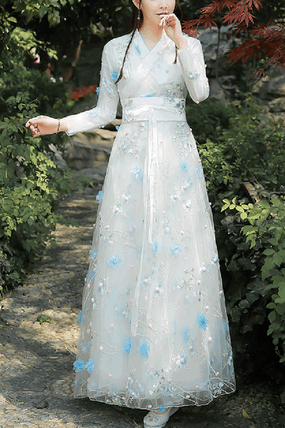 Gothic Lolita Dress - Floral, 2 Colors, Chinese-Inspired Style, Embroidered, Sweet Style - main product image
