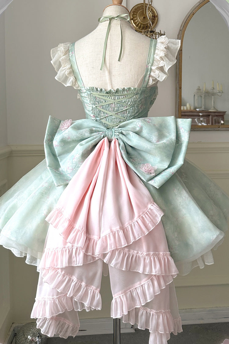 Gothic Lolita Dress - Flower Fairy Forest Garden Print, Green, Printed, Sweet Style - additional product view 2
