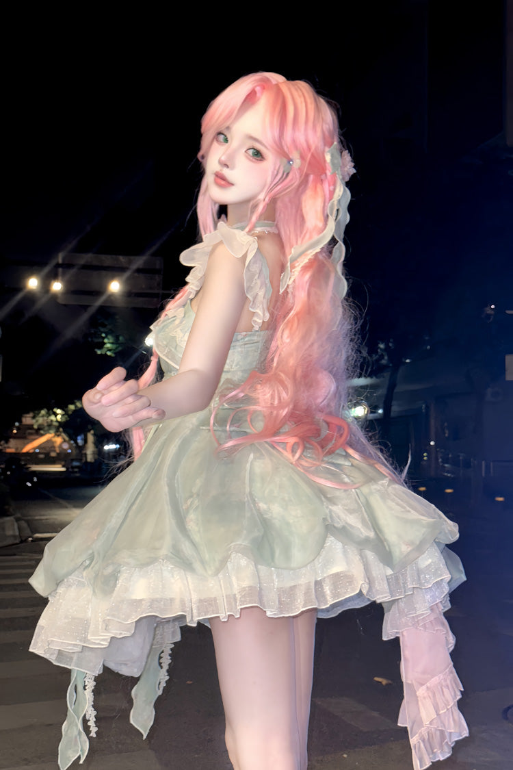 Gothic Lolita Dress - Flower Fairy Forest Garden Print, Green, Printed, Sweet Style - additional product view 8