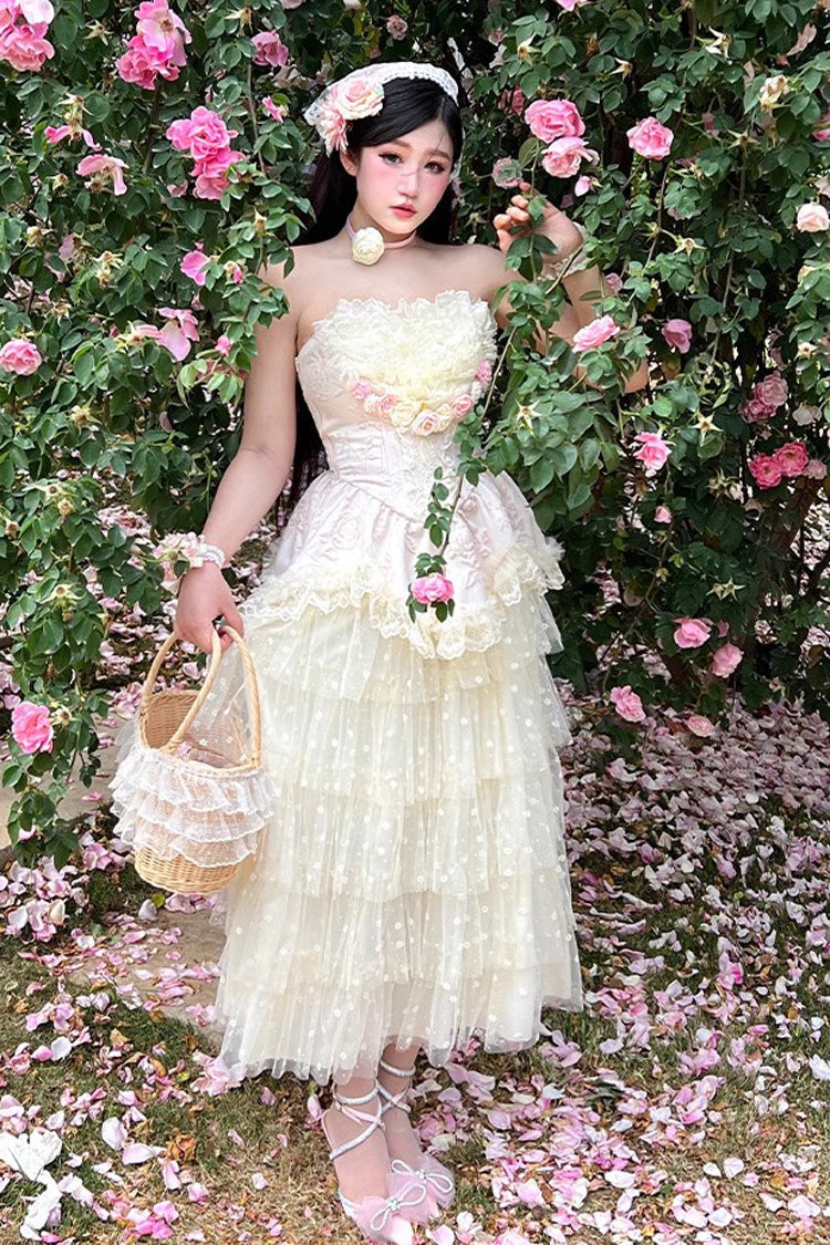 Gothic Lolita Dress - Flower Goddess Of Love, Pink, Ruffled, Sweet Style, Bow Detail - additional product view 2