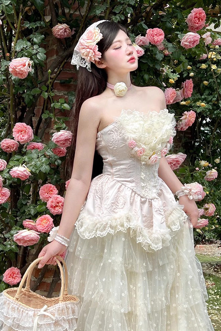 Gothic Lolita Dress - Flower Goddess Of Love, Pink, Ruffled, Sweet Style, Bow Detail - additional product view 4