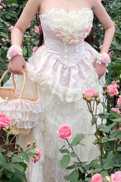 Gothic Lolita Dress - Flower Goddess Of Love, Pink, Ruffled, Sweet Style, Bow Detail - additional product view 6