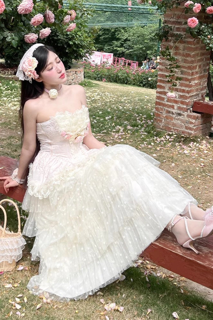 Gothic Lolita Dress - Flower Goddess Of Love, Pink, Ruffled, Sweet Style, Bow Detail - additional product view 8