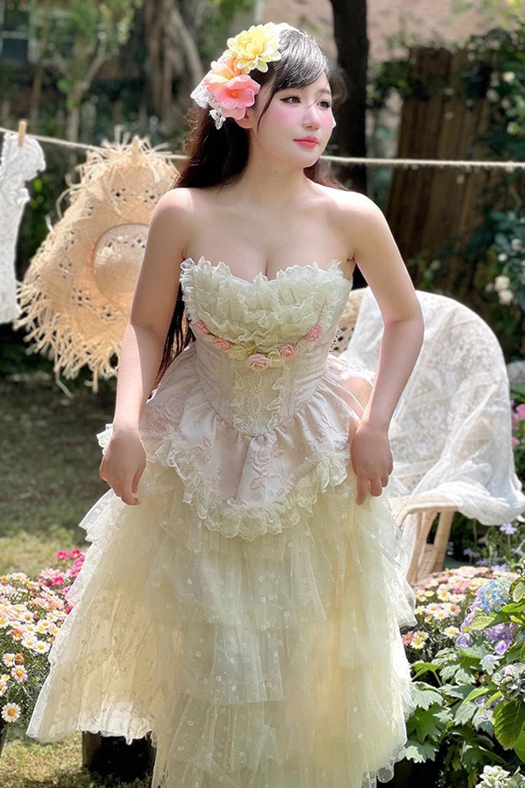 Gothic Lolita Dress - Flower Goddess Of Love, Pink, Ruffled, Sweet Style, Bow Detail - additional product view 10