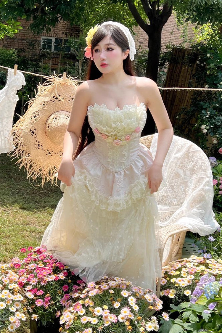 Gothic Lolita Dress - Flower Goddess Of Love, Pink, Ruffled, Sweet Style, Bow Detail - additional product view 12