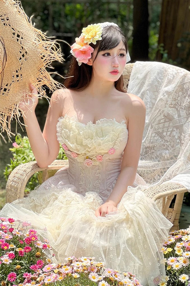 Gothic Lolita Dress - Flower Goddess Of Love, Pink, Ruffled, Sweet Style, Bow Detail - additional product view 13
