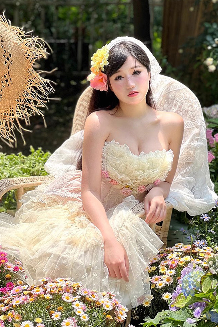 Gothic Lolita Dress - Flower Goddess Of Love, Pink, Ruffled, Sweet Style, Bow Detail - additional product view 14