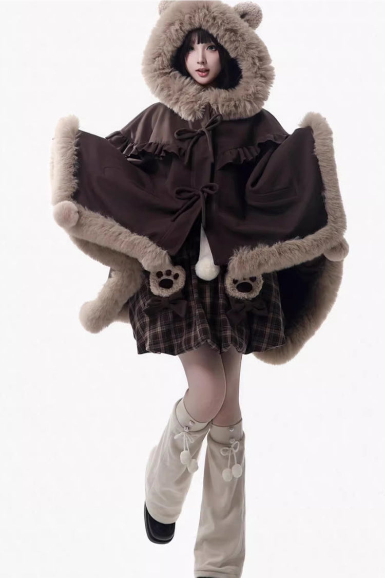 Gothic Lolita Dress - Fluffy Little Bear, Brown, Sweet Style, Bow Detail, Ruffled - additional product view 3