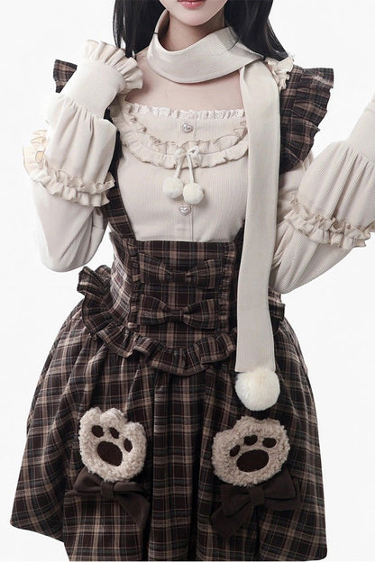 Gothic Lolita Dress - Fluffy Little Bear, Brown, Sweet Style, Bow Detail, Ruffled - additional product view 6