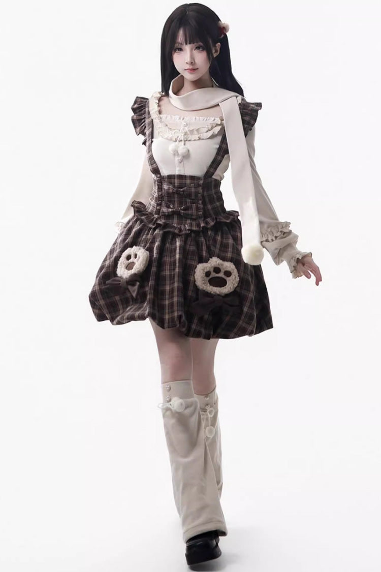 Gothic Lolita Dress - Fluffy Little Bear, Brown, Sweet Style, Bow Detail, Ruffled - additional product view 7