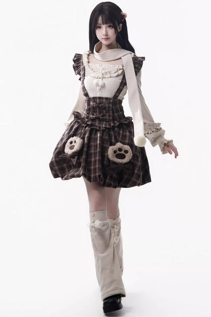 Gothic Lolita Dress - Fluffy Little Bear, Brown, Sweet Style, Bow Detail, Ruffled - additional product view 7