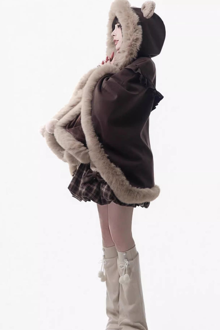 Gothic Lolita Dress - Fluffy Little Bear, Brown, Sweet Style, Bow Detail, Ruffled - additional product view 9