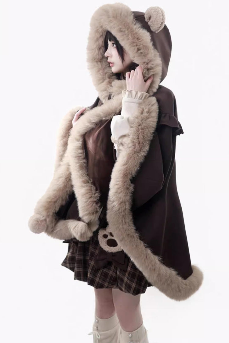 Gothic Lolita Dress - Fluffy Little Bear, Brown, Sweet Style, Bow Detail, Ruffled - additional product view 10