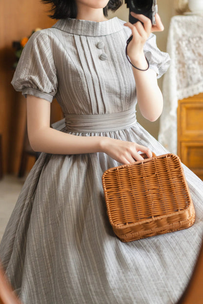 Gothic Lolita Dress - Forest Gallery, Gray, Classic Style - Tea Party Dress - additional product view 4