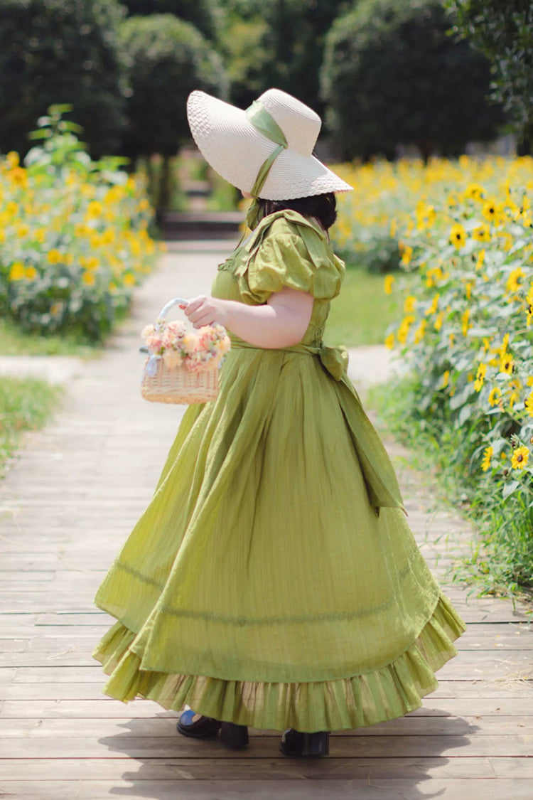 Gothic Lolita Dress - Forest Gallery, Green, Square Collar, Ruffled, Classic Style - additional product view 2
