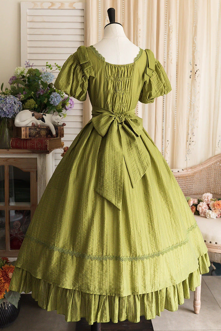 Gothic Lolita Dress - Forest Gallery, Green, Square Collar, Ruffled, Classic Style - additional product view 3