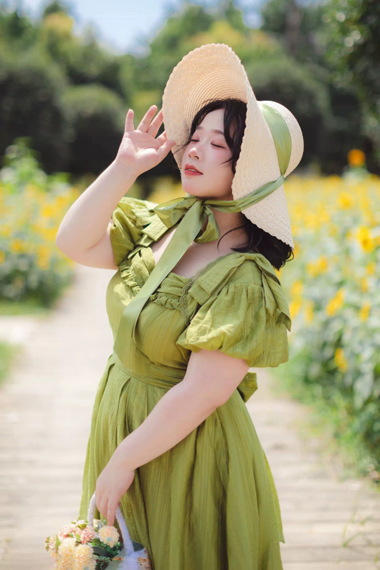 Gothic Lolita Dress - Forest Gallery, Green, Square Collar, Ruffled, Classic Style - additional product view 4