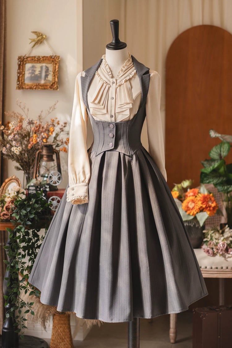 Gothic Lolita Dress - Forest Knows Fall, 4 Colors, Classic Style - S Grey(Dress-Only) / M Grey(Dress-Only) / L Grey(Dress-Only) option