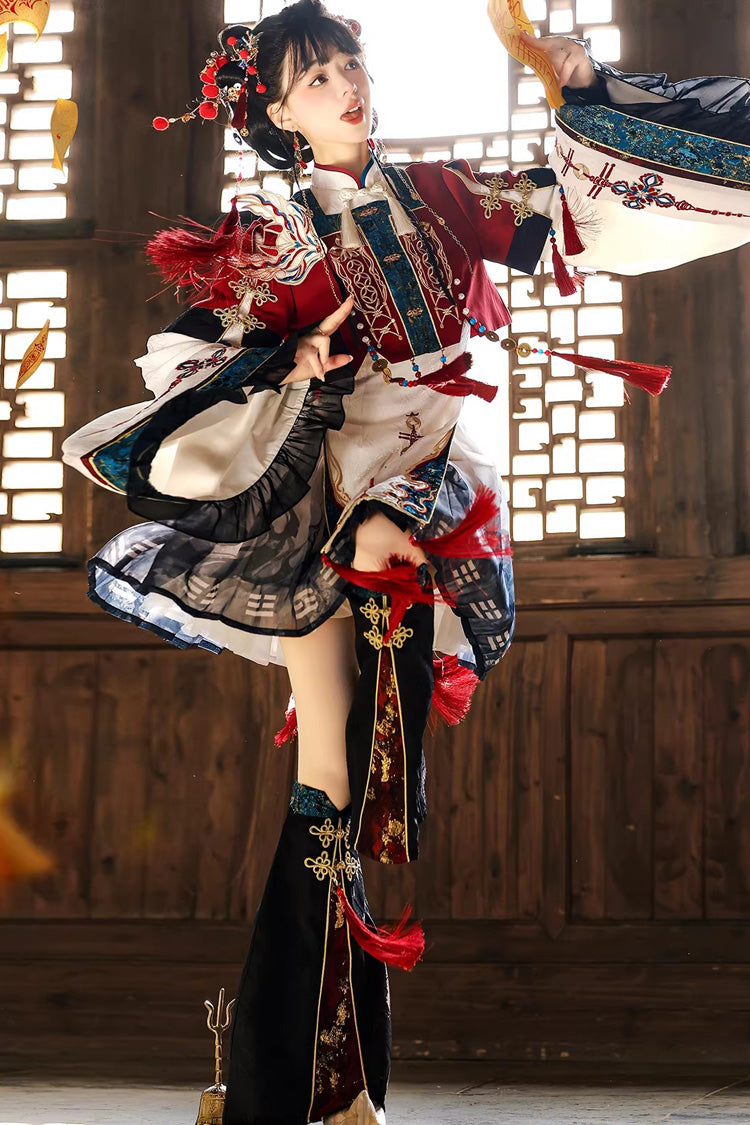Gothic Lolita Dress - Fox Trace Codex, 5 Colors, Stand Collar, Chinese-Inspired Style - additional product view 5