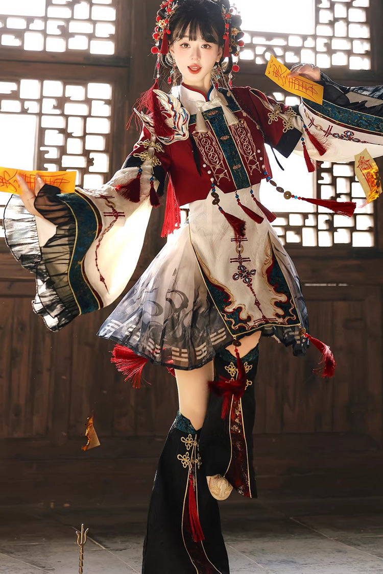 Gothic Lolita Dress - Fox Trace Codex, 5 Colors, Stand Collar, Chinese-Inspired Style - additional product view 6