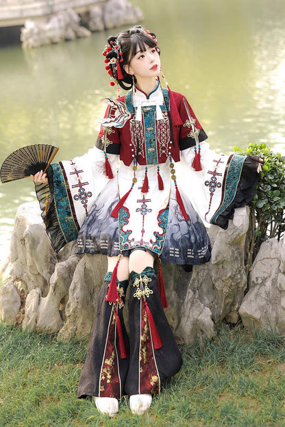 Gothic Lolita Dress - Fox Trace Codex, 5 Colors, Stand Collar, Chinese-Inspired Style - additional product view 10