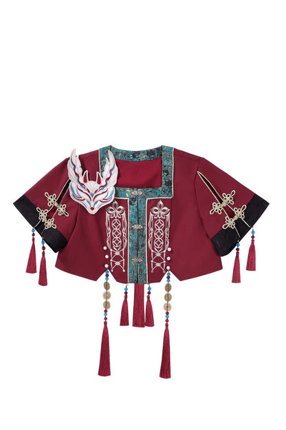 Gothic Lolita Dress - Fox Trace Codex, 5 Colors, Stand Collar, Chinese-Inspired Style - S Top(Only) / M Top(Only) / L Top(Only) option