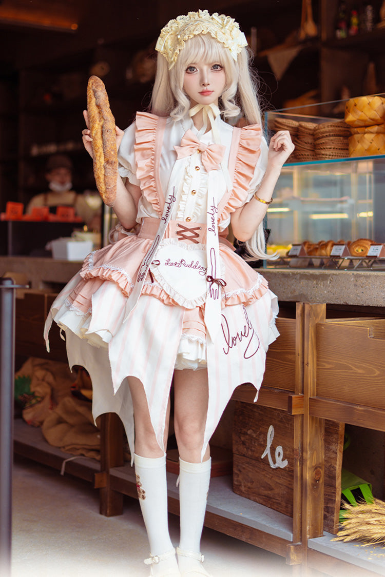 Gothic Lolita Dress - Fruit Pudding, 2 Colors, Sweet Style, Bow Detail, Printed - additional product view 2