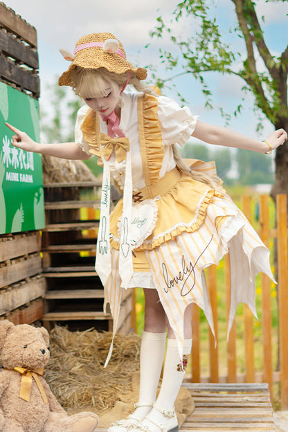 Gothic Lolita Dress - Fruit Pudding, 2 Colors, Sweet Style, Bow Detail, Printed - additional product view 4