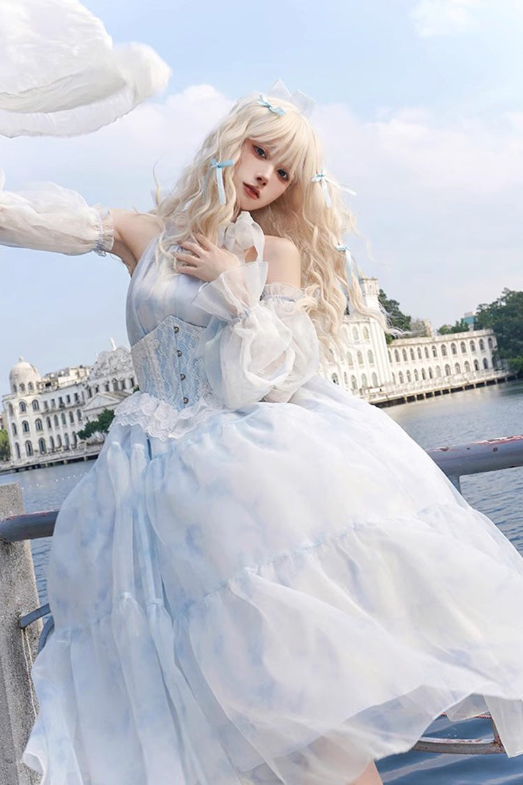 Gothic Lolita Dress - Glacier Blue Bubble Love, Blue, Detachable Detail, Sweet Style - additional product view 3