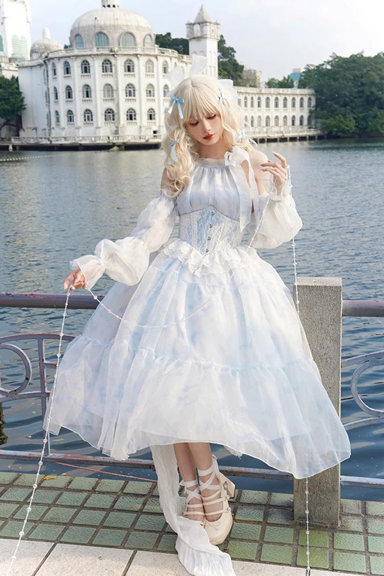 Gothic Lolita Dress - Glacier Blue Bubble Love, Blue, Detachable Detail, Sweet Style - additional product view 4