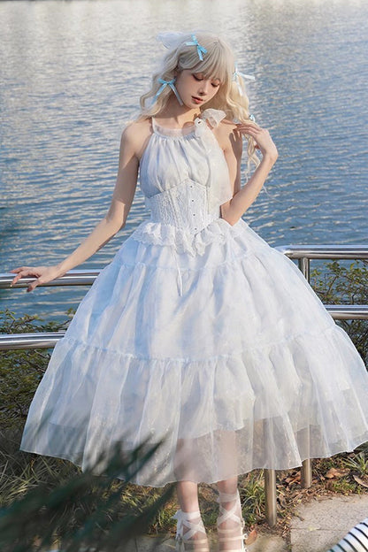 Gothic Lolita Dress - Glacier Blue Bubble Love, Blue, Detachable Detail, Sweet Style - main product image