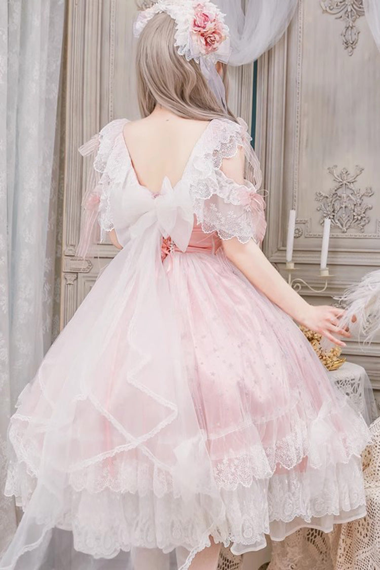 Gothic Lolita Dress - Glazed Phantom, Pink, Lace Trim, Ruffled, Sweet Style - additional product view 3
