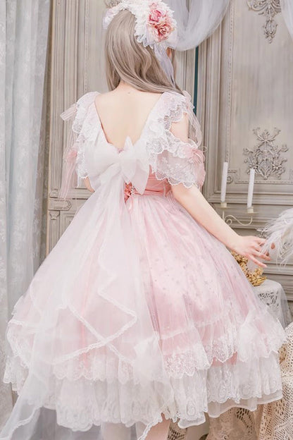 Gothic Lolita Dress - Glazed Phantom, Pink, Lace Trim, Ruffled, Sweet Style - additional product view 3
