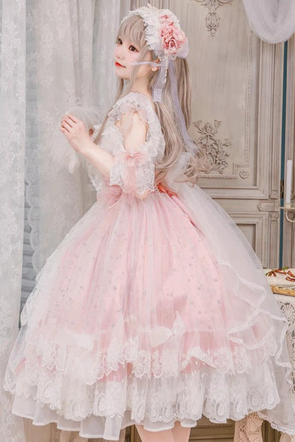 Gothic Lolita Dress - Glazed Phantom, Pink, Lace Trim, Ruffled, Sweet Style - additional product view 5