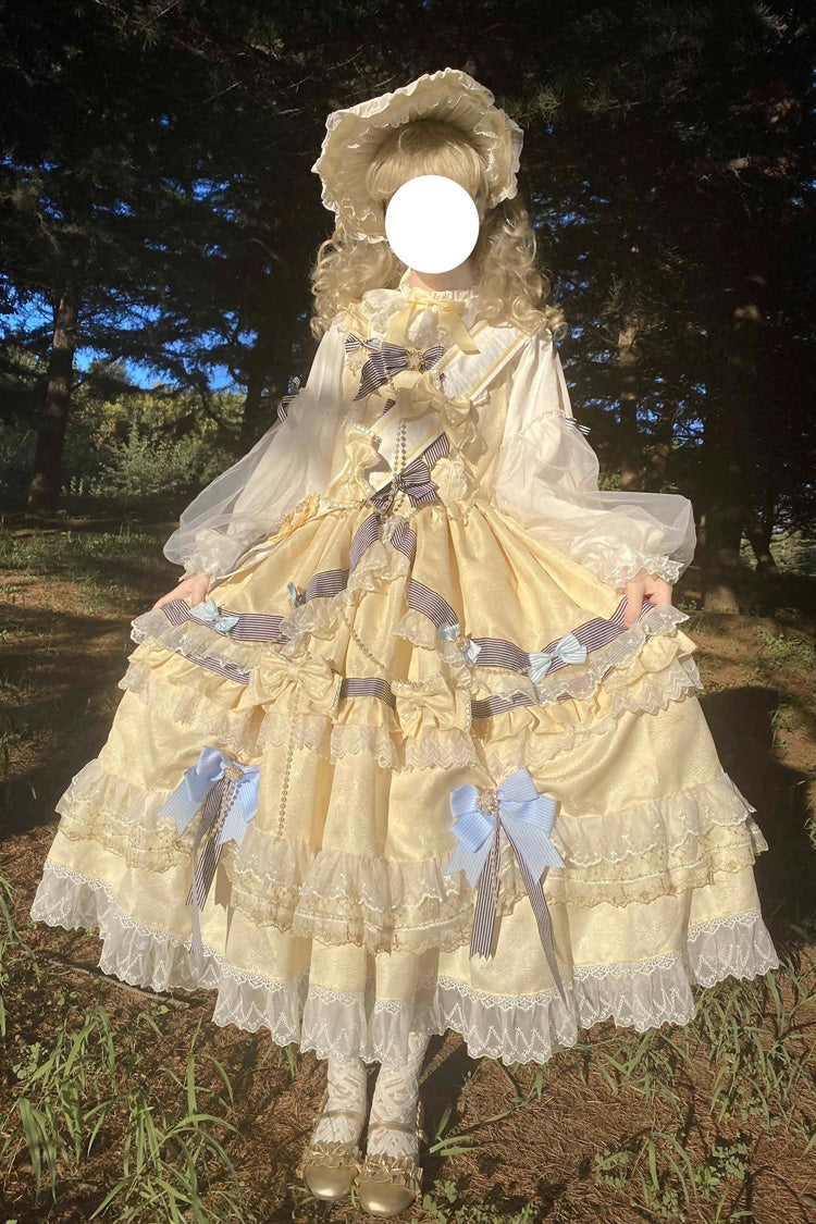 Gothic Lolita Dress - Gold, Layered, Long Sleeves, Sweet Style - additional product view 10
