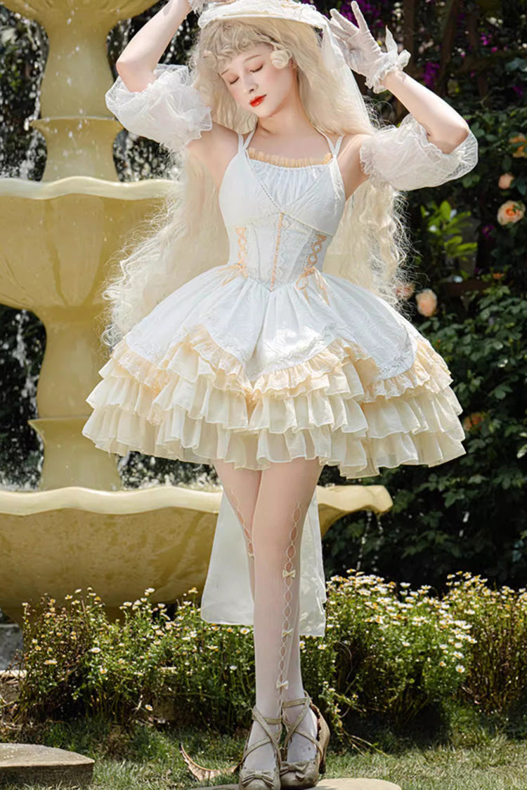 Gothic Lolita Dress - Gorgeous French Court, White, Ruffled, Layered, Sweet Style - additional product view 2