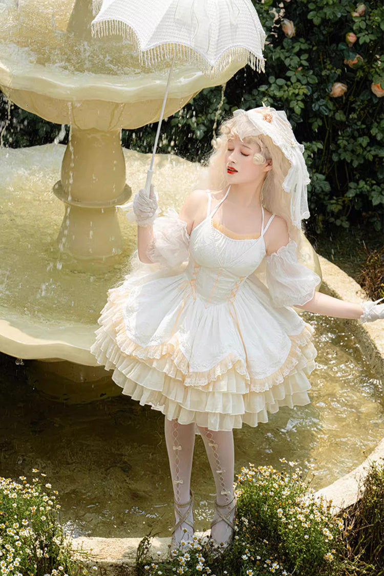 Gothic Lolita Dress - Gorgeous French Court, White, Ruffled, Layered, Sweet Style - additional product view 4