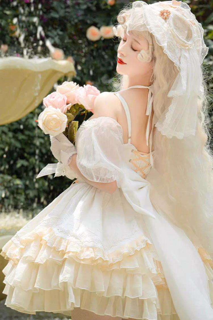 Gothic Lolita Dress - Gorgeous French Court, White, Ruffled, Layered, Sweet Style - additional product view 6