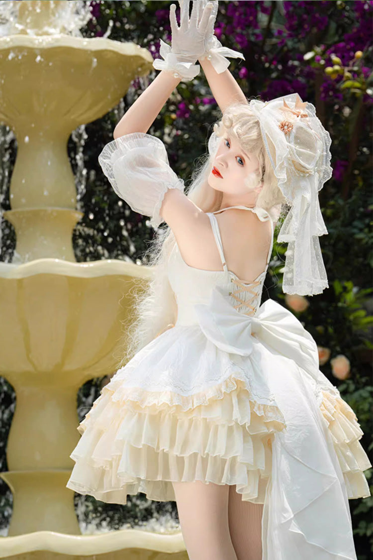 Gothic Lolita Dress - Gorgeous French Court, White, Ruffled, Layered, Sweet Style - additional product view 7