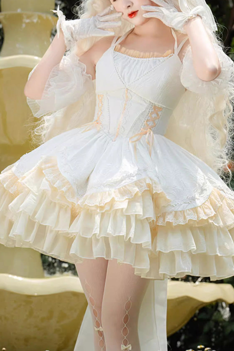Gothic Lolita Dress - Gorgeous French Court, White, Ruffled, Layered, Sweet Style - main product image