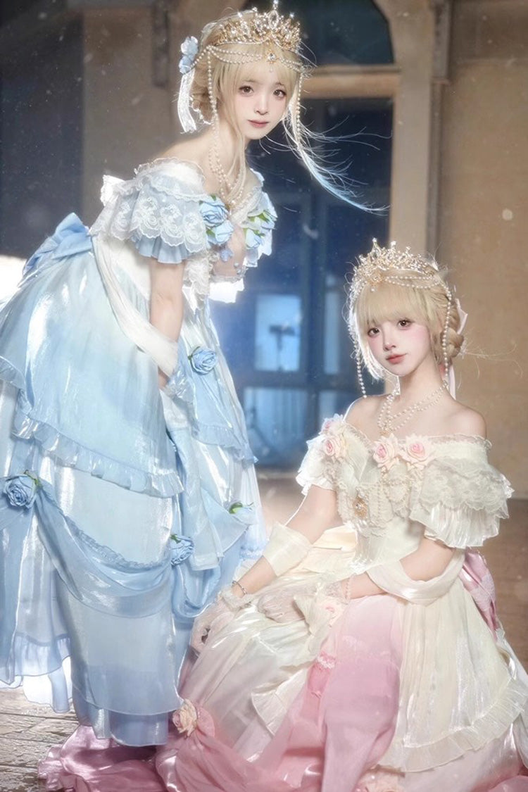 Gothic Lolita Dress - Gradient Color, 3 Colors, Bow Detail, Ruffled, Sweet Style - additional product view 2