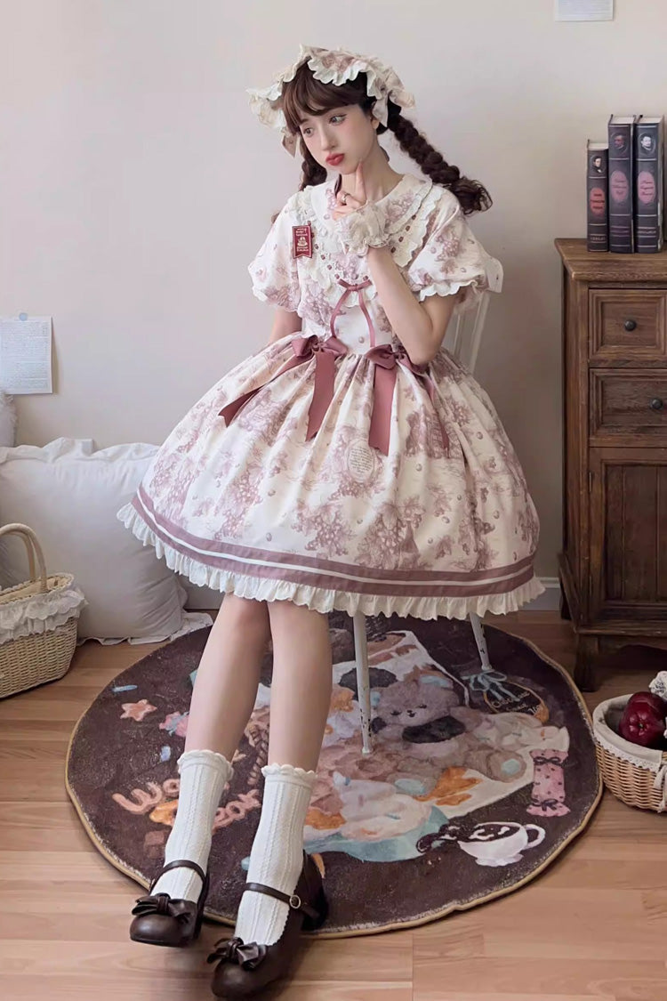 Gothic Lolita Dress - Grape Moon Almanac, Purple, Lace Trim, Ruffled, Printed - additional product view 5
