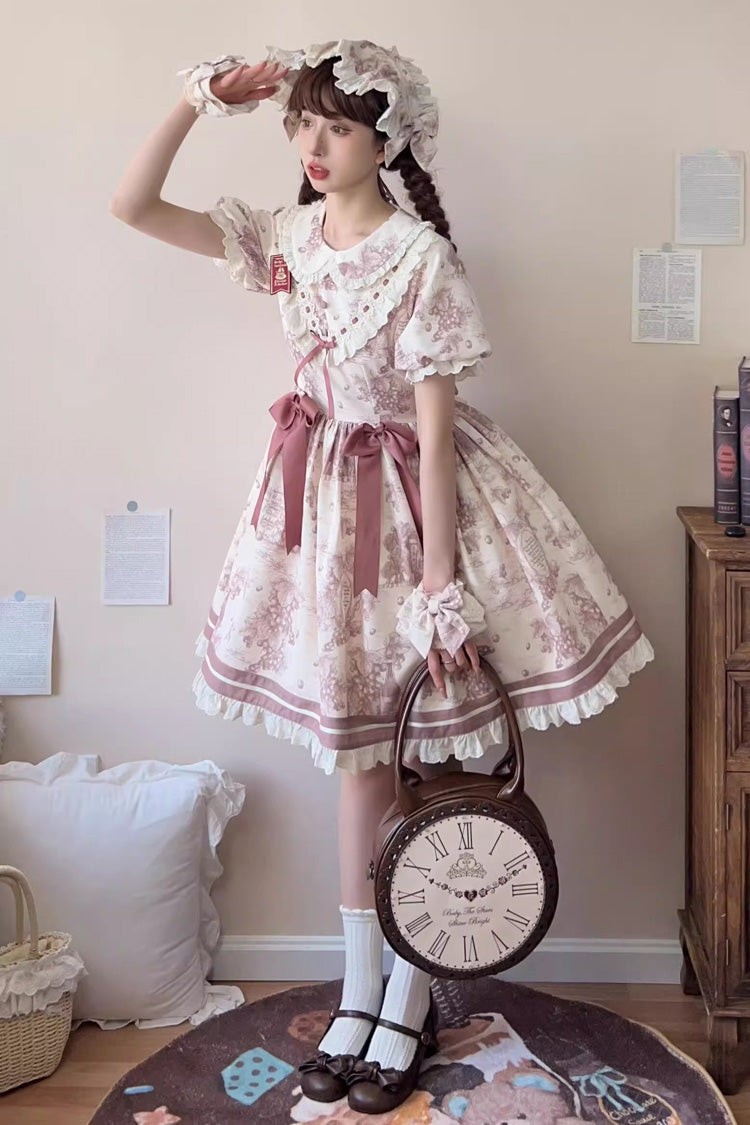 Gothic Lolita Dress - Grape Moon Almanac, Purple, Lace Trim, Ruffled, Printed - additional product view 8