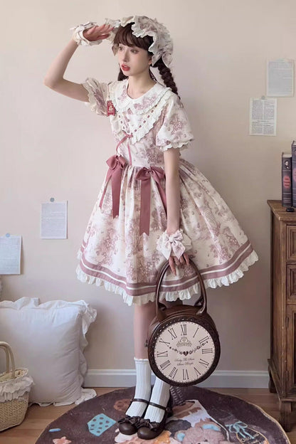 Gothic Lolita Dress - Grape Moon Almanac, Purple, Lace Trim, Ruffled, Printed - additional product view 8