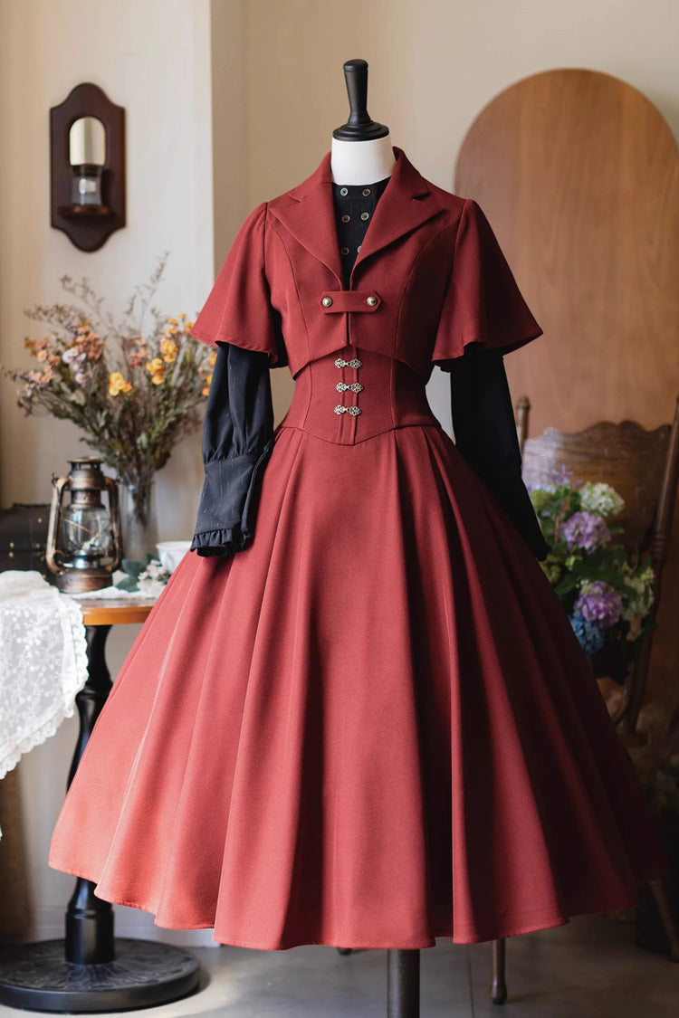 Gothic Lolita Dress - Halterneck Ruffled Fishbone, 11 Colors, Long Length, Short Length - additional product view 2