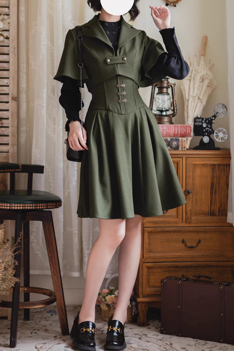 Gothic Lolita Dress - Halterneck Ruffled Fishbone, 11 Colors, Long Length, Short Length - additional product view 15