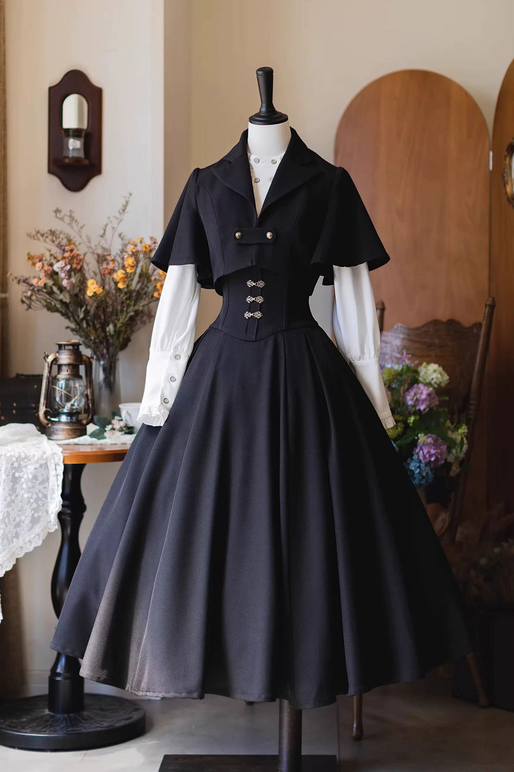 Gothic Lolita Dress - Halterneck Ruffled Fishbone, 11 Colors, Long Length, Short Length - additional product view 16