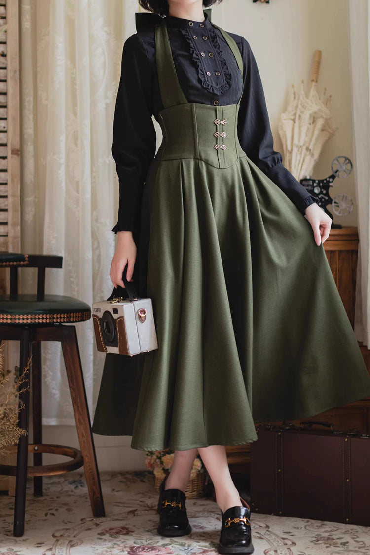 Gothic Lolita Dress - Halterneck Ruffled Fishbone, 11 Colors, Long Length, Short Length - additional product view 19