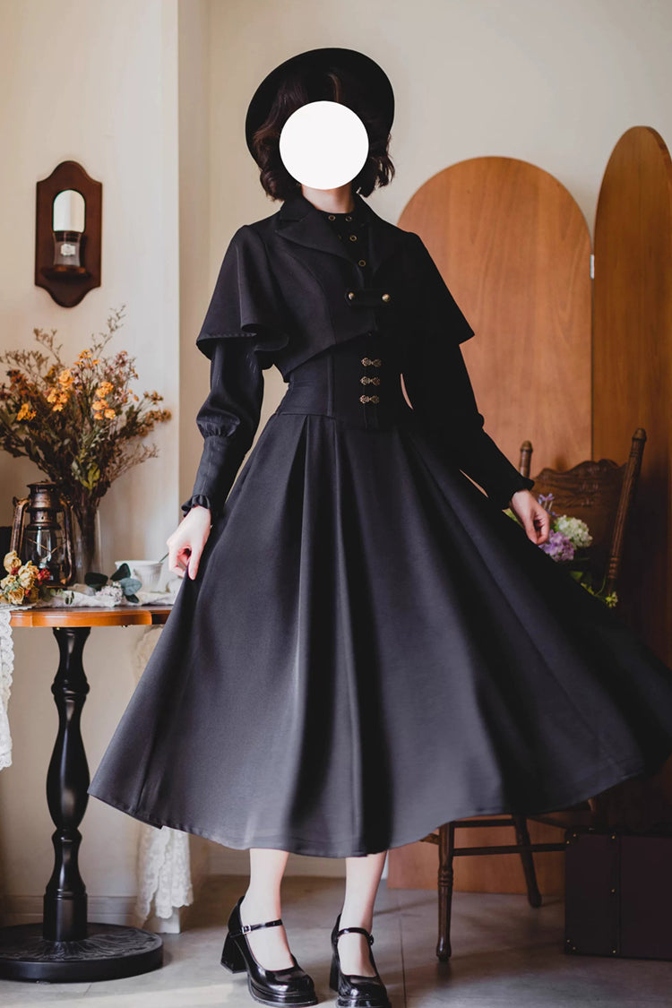 Gothic Lolita Dress - Halterneck Ruffled Fishbone, 11 Colors, Long Length, Short Length - additional product view 20